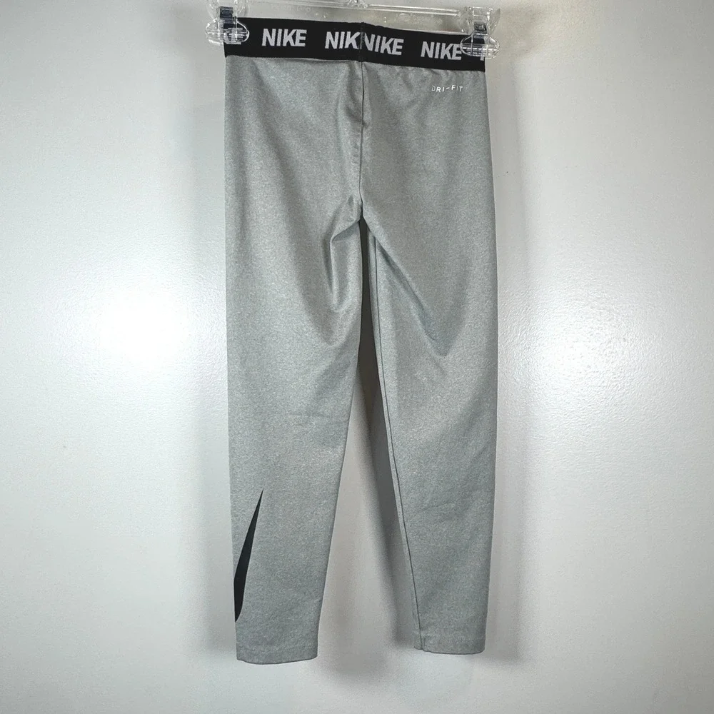 Nike Girls 6X Gray Heathered Dri-FIT One‎ Leggings Athletic Training Tight